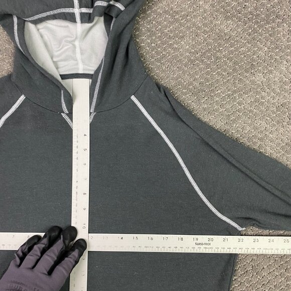 Johnnie-O Bender Melange Hoodie Men's Medium Charcoal Gray Stretch JMHD1120 - Picture 7 of 9